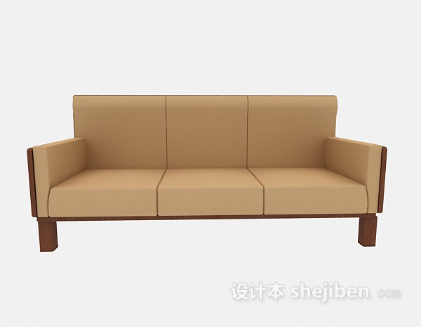 中式风格中式三人沙发3d模型下载