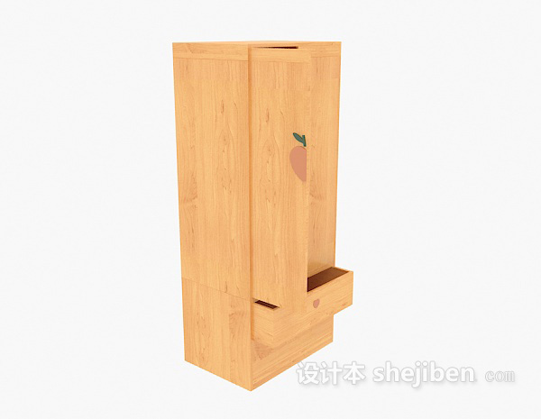 木色衣柜3d模型下载