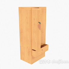 木色衣柜3d模型下载