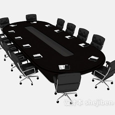 大型桌椅组合3d模型下载
