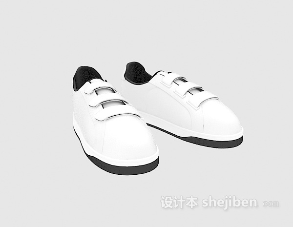 现代风格白色运动鞋3d模型下载