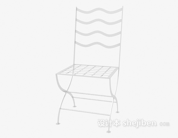 免费现代不锈钢高背椅3d模型下载