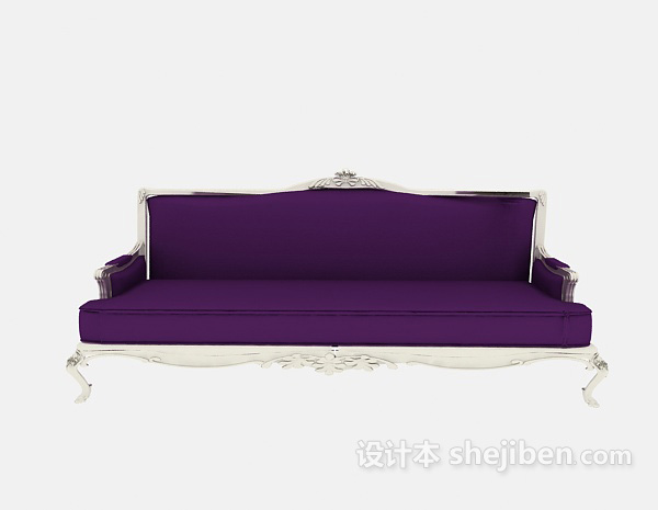 欧式风格浪漫紫色沙发3d模型下载