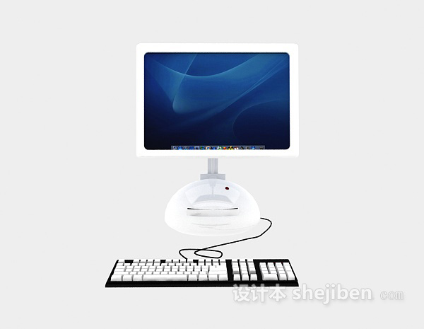 现代风格电脑一体机和键盘3d模型下载