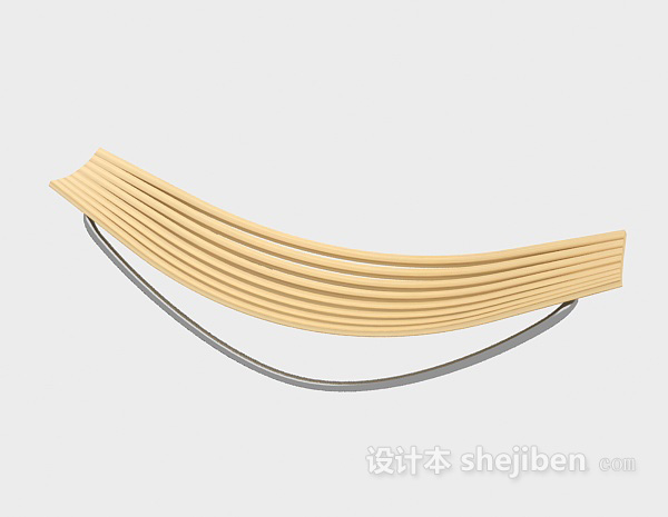 免费沙滩木质躺椅3d模型下载