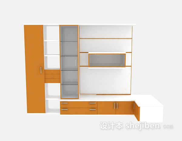 现代风格电视柜衣柜组合3d模型下载