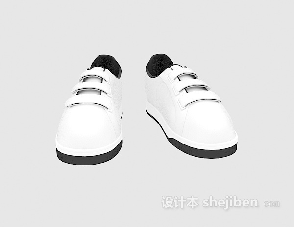 免费白色运动鞋3d模型下载