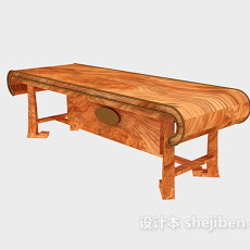 欧式原木餐桌3d模型下载