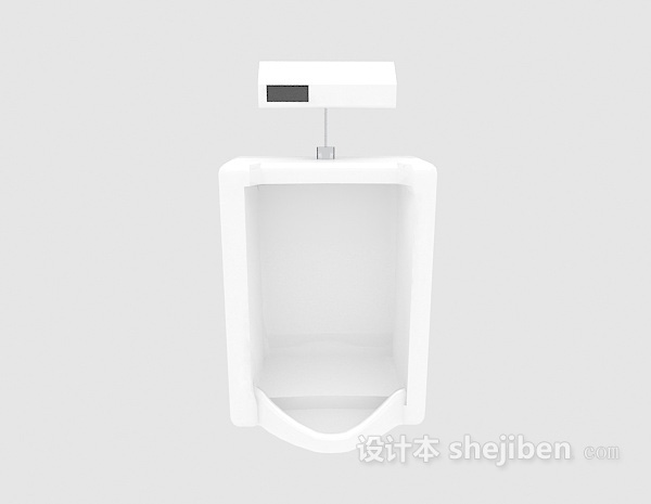 现代风格白色男士厕所小便器3d模型下载