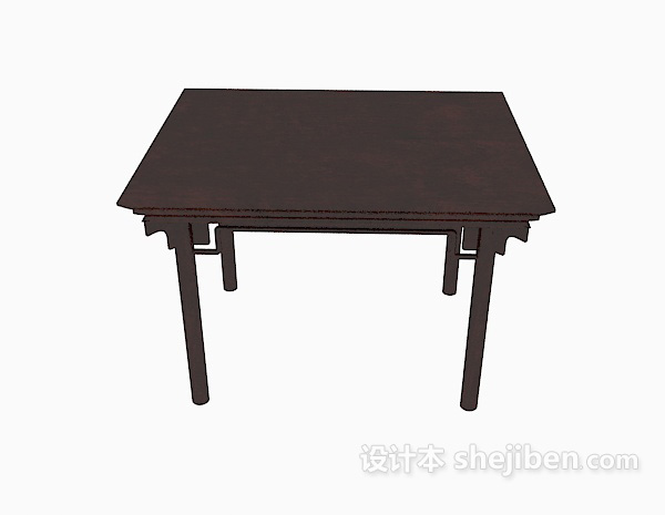 中式风格新中式家居餐桌3d模型下载