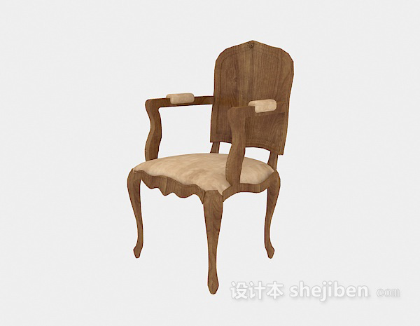 欧式原木椅3d模型下载