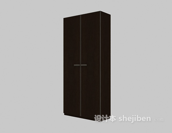 现代风格两扇门衣柜3d模型下载