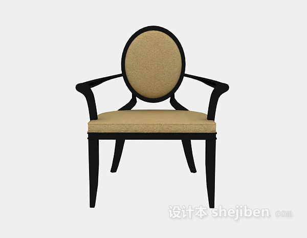 欧式风格欧式简约休闲椅3d模型下载