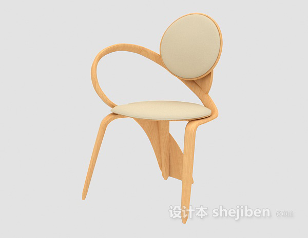 免费个性实木休闲椅3d模型下载