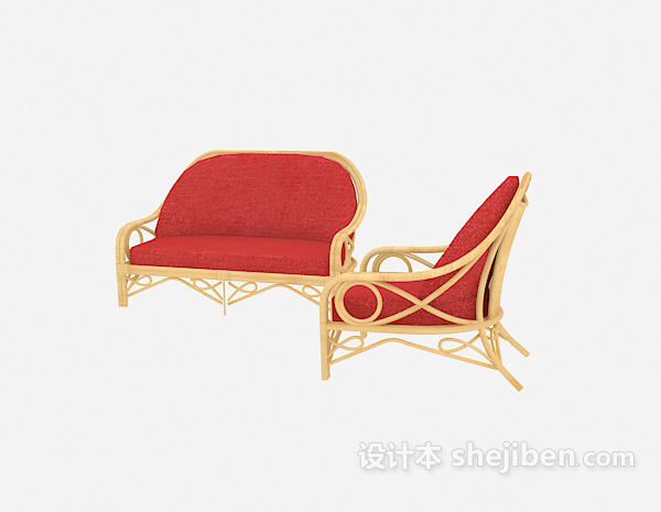 免费木质躺椅3d模型下载