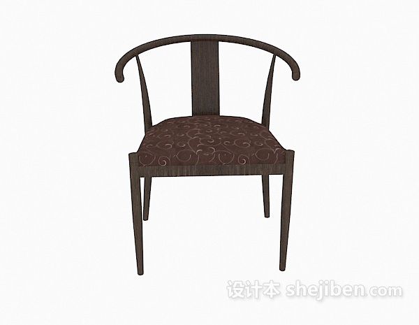 中式风格中式木质餐椅3d模型下载