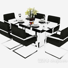 休闲餐桌椅3d模型下载