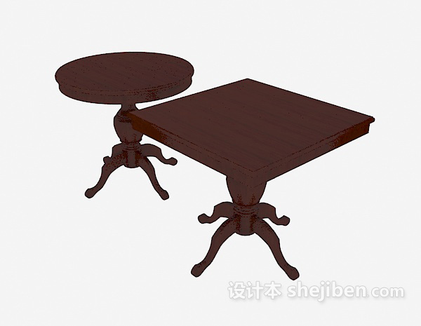 精致欧式边桌、茶几3d模型下载