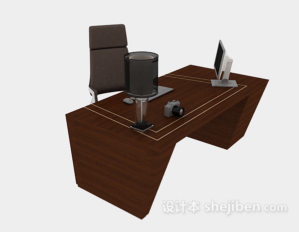 现代风格简约办公桌3d模型下载