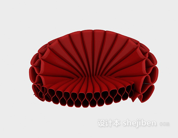 现代风格红色创意休闲椅3d模型下载