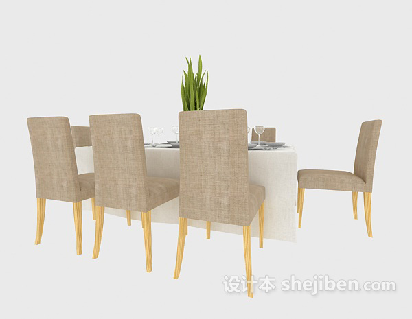 家居餐桌餐椅3d模型下载