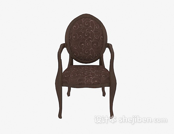 欧式风格欧式木质扶手椅3d模型下载