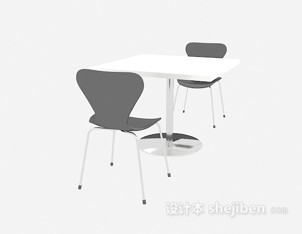 免费简约现代桌椅组合3d模型下载