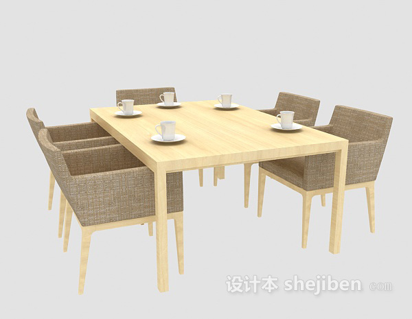 餐桌桌椅组合3d模型下载