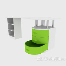 个性简洁办公桌3d模型下载