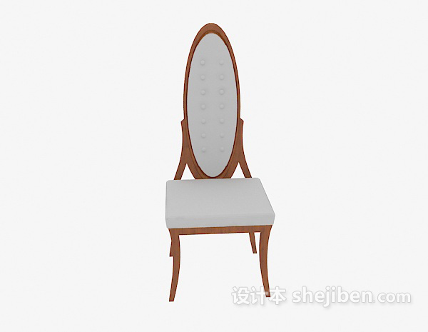 欧式风格木质靠背椅3d模型下载
