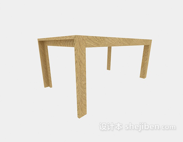 实木现代边桌3d模型下载