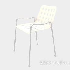 白色现代休闲椅3d模型下载