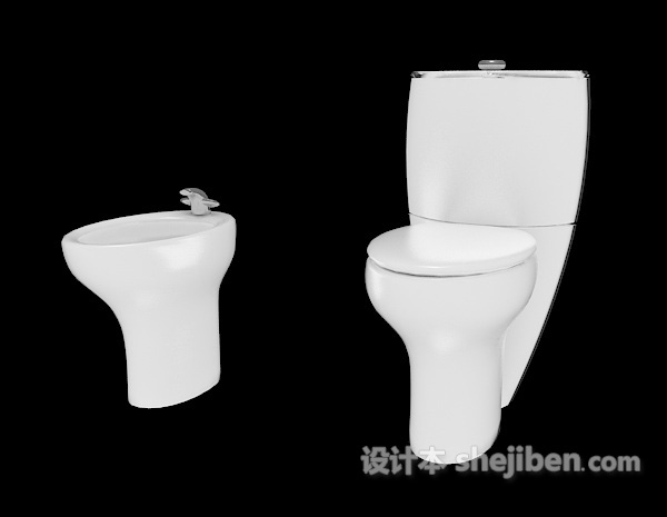 免费坐便马桶、洗手池3d模型下载
