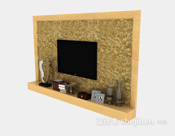 电视墙装饰3d模型下载