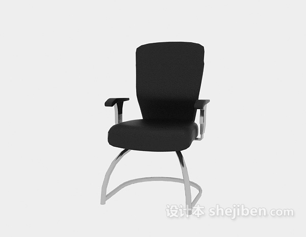 免费黑色办公会议椅3d模型下载