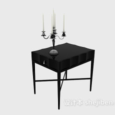 黑色客厅边桌3d模型下载