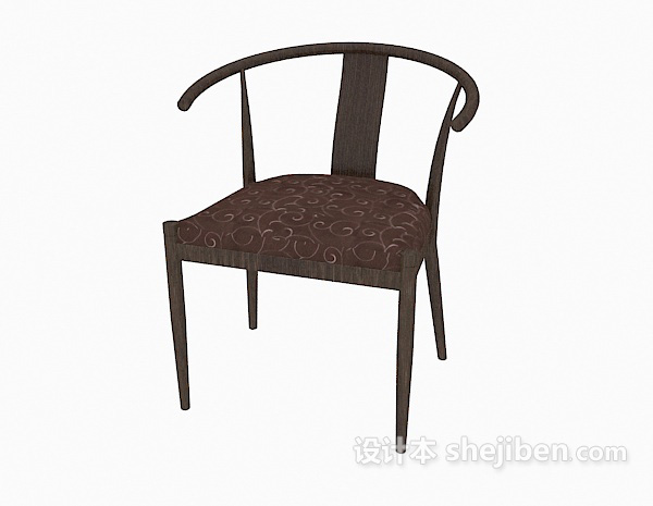 免费中式木质餐椅3d模型下载