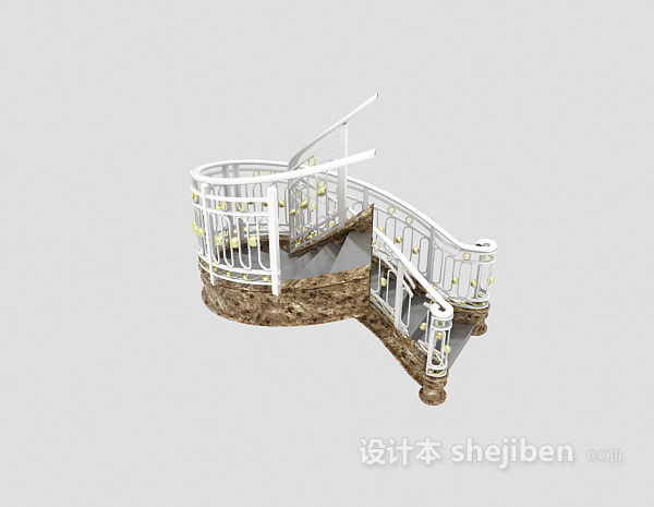 免费地中海风格楼梯3d模型下载