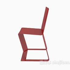 红色简约椅子3d模型下载