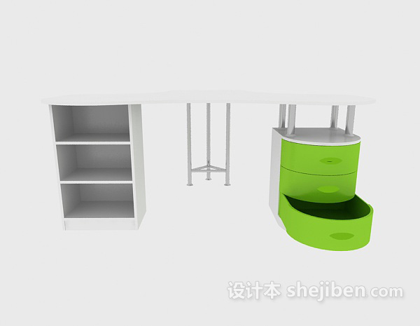 现代风格个性简洁办公桌3d模型下载