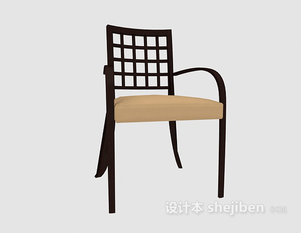 免费棕色中式休闲椅3d模型下载