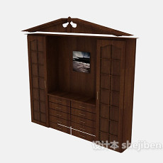 带电视柜的衣柜3d模型下载