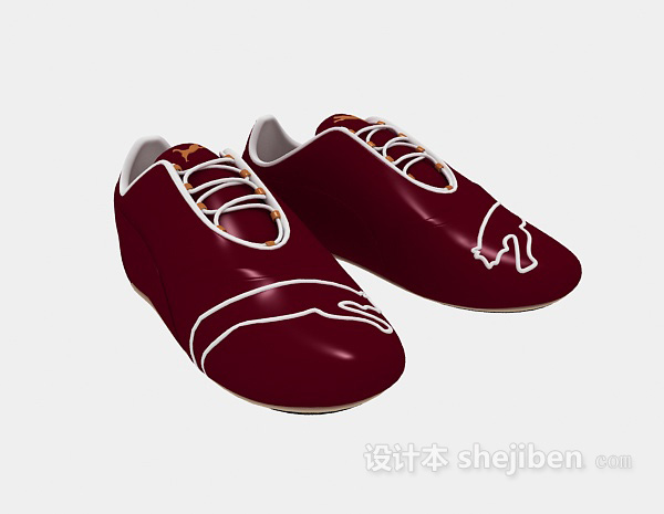 现代风格红色运动鞋3d模型下载
