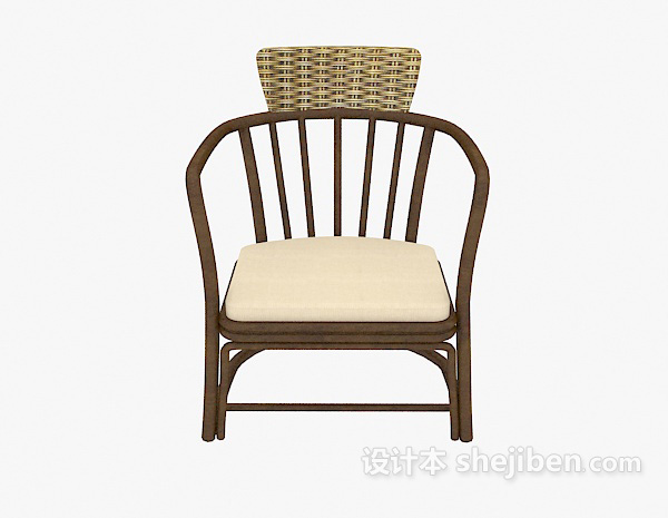 现代风格简易扶手椅3d模型下载