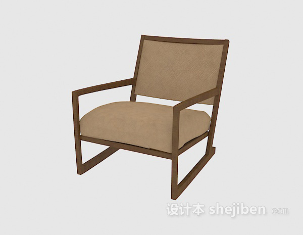 免费田园风格坐垫椅3d模型下载