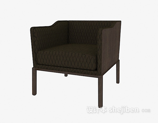 免费美式实木沙发椅3d模型下载
