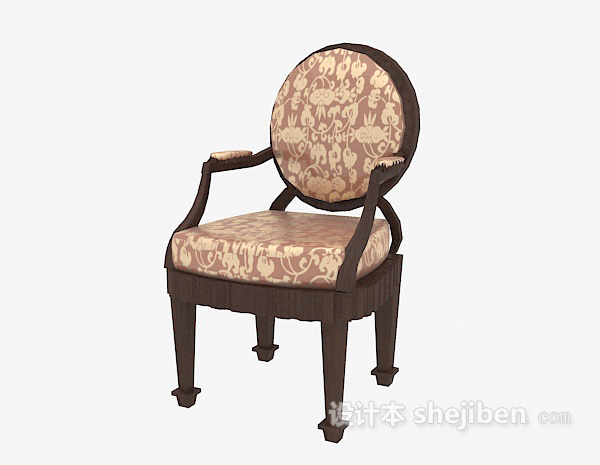 欧式风格高档欧式古典餐椅3d模型下载