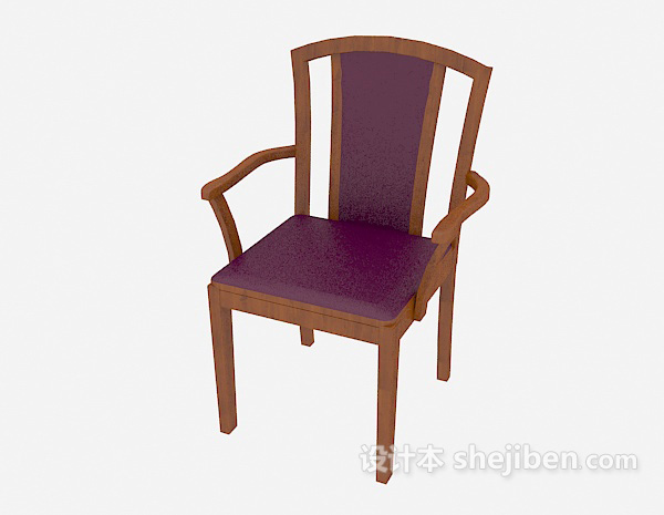 免费欧式实木扶手餐椅3d模型下载