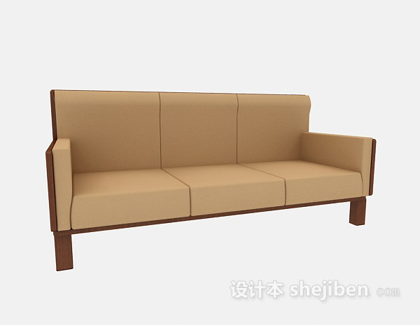 免费中式三人沙发3d模型下载