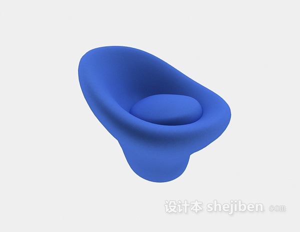 蓝色创意休闲椅3d模型下载